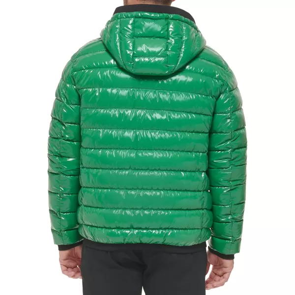 Calvin Klein Mens Snap Front Puffer JacketSuper Shine Green