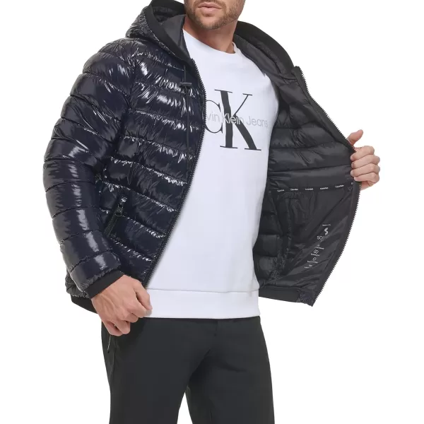 Calvin Klein Mens Snap Front Puffer JacketSuper Shine Navy