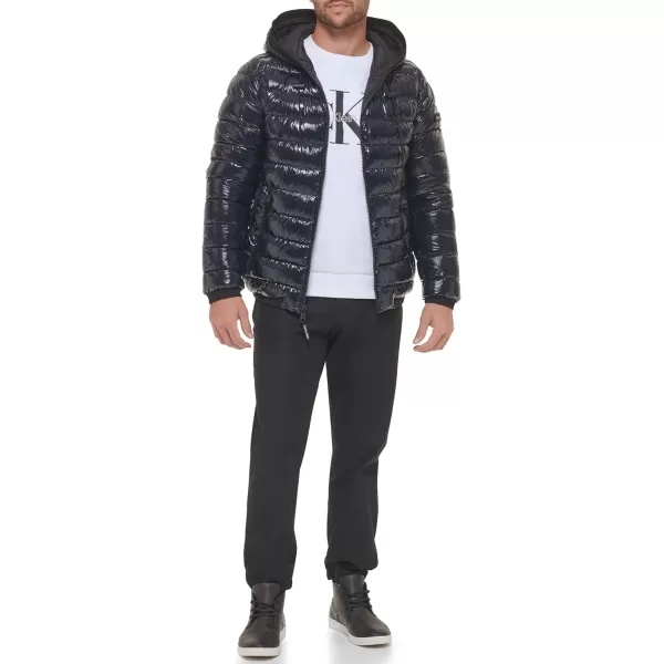 Calvin Klein Mens Snap Front Puffer JacketSuper Shine Navy