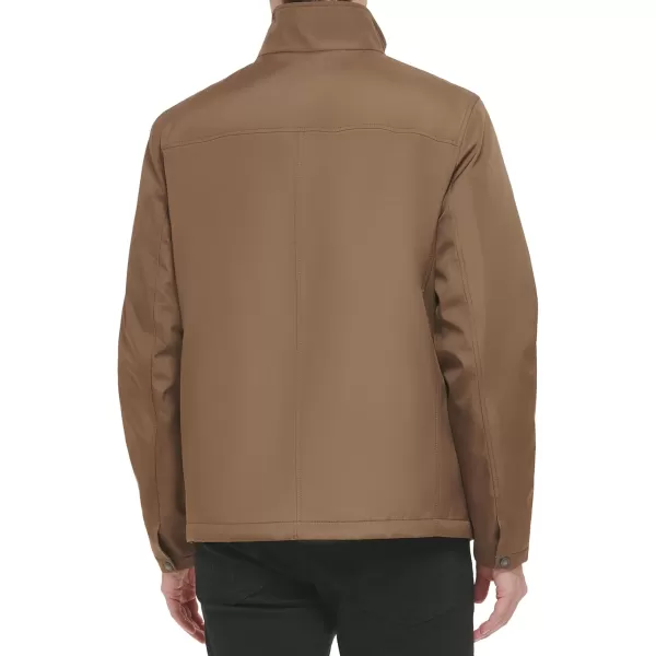 Calvin Klein Mens Softshell ZipupStand Collar Dark Tan