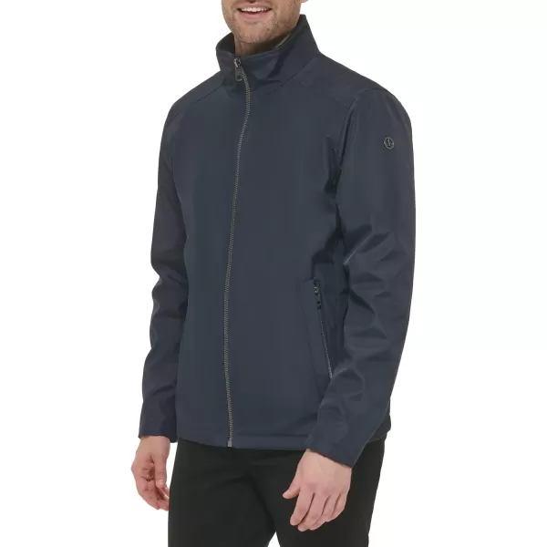 Calvin Klein Mens Softshell ZipupStand Collar True Navy