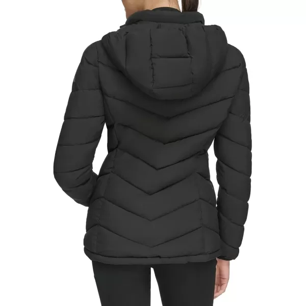 Calvin Klein Womens Lightweight Hooded Puffer JacketLightweight Hooded Ebony