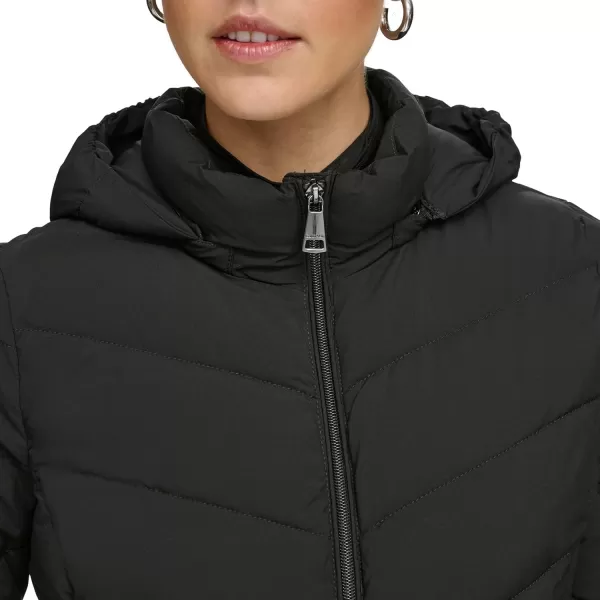 Calvin Klein Womens Lightweight Hooded Puffer JacketLightweight Hooded Ebony