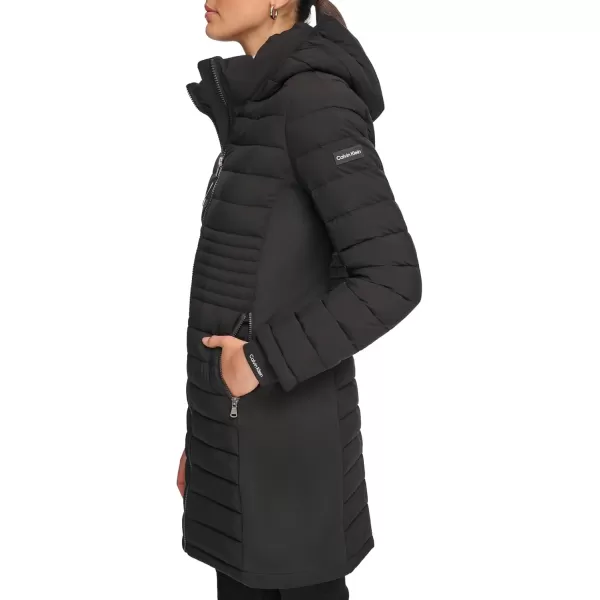 Calvin Klein Womens Long Lightweight Puffer JacketLightweight Black