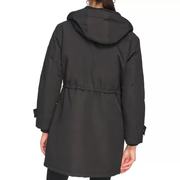 Calvin Klein Womens Long WaterResistant Rain JacketTransitional Black