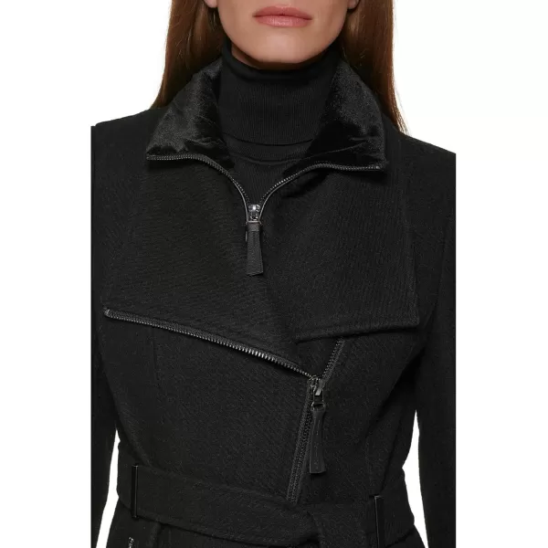 Calvin Klein Womens Wool JacketAngled Black Twill