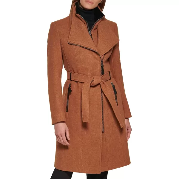 Calvin Klein Womens Wool JacketAngled Dark Camel