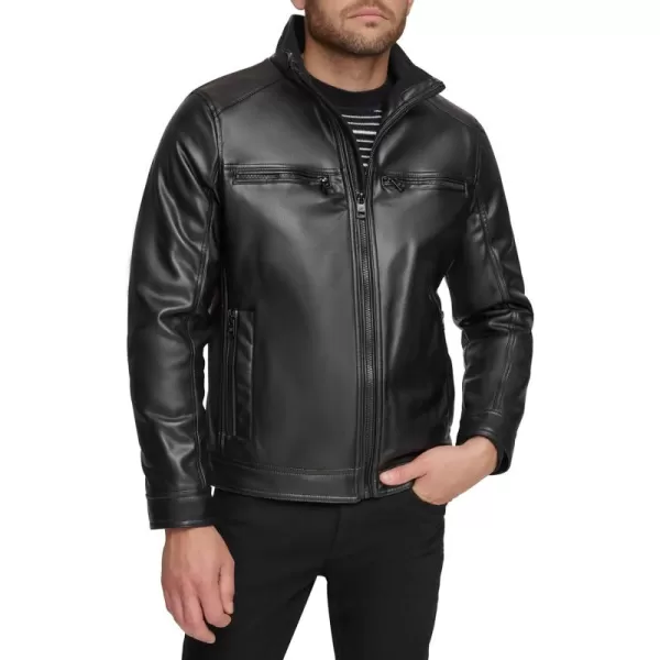 Calvin Klein Mens Everyday Essential Faux Leather JacketBlack