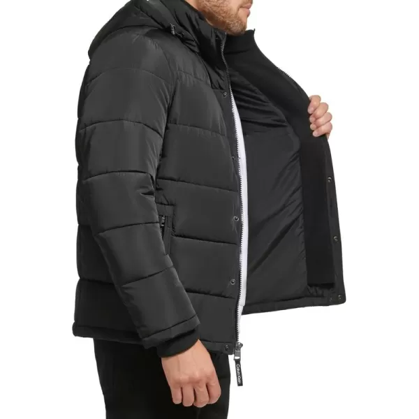 Calvin Klein Mens Snap Front Puffer JacketFleece Bib Lack