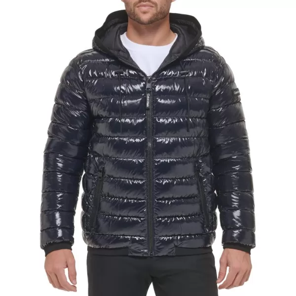 Calvin Klein Mens Snap Front Puffer JacketSuper Shine Navy