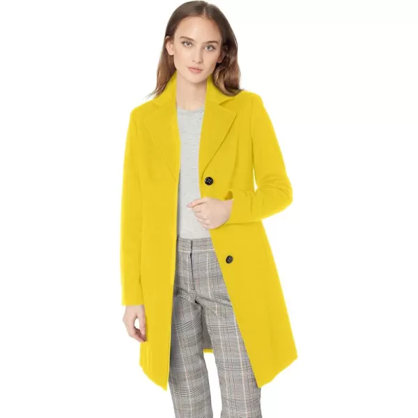 Calvin Klein Womens Classic Cashmere Wool Blend CoatClassic Butter Cup