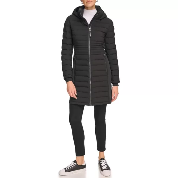 Calvin Klein Womens Long Lightweight Puffer JacketLightweight Black