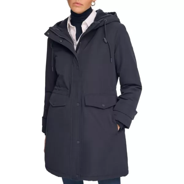 Calvin Klein Womens Long WaterResistant Rain JacketTransitional Navy