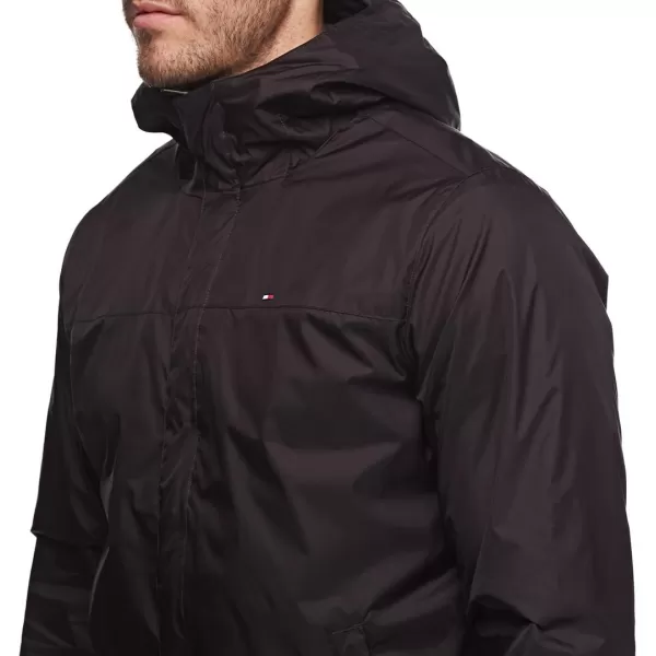 imageTommy Hilfiger Mens Lightweight Breathable Waterproof Hooded Rain JacketBlack