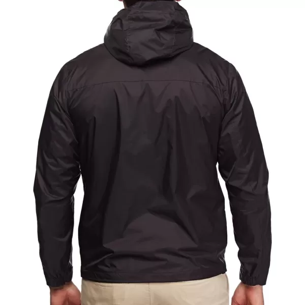 imageTommy Hilfiger Mens Lightweight Breathable Waterproof Hooded Rain JacketBlack
