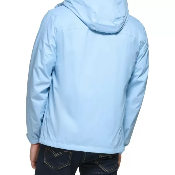 imageTommy Hilfiger Mens Lightweight Breathable Waterproof Hooded Rain JacketBreezy Blue