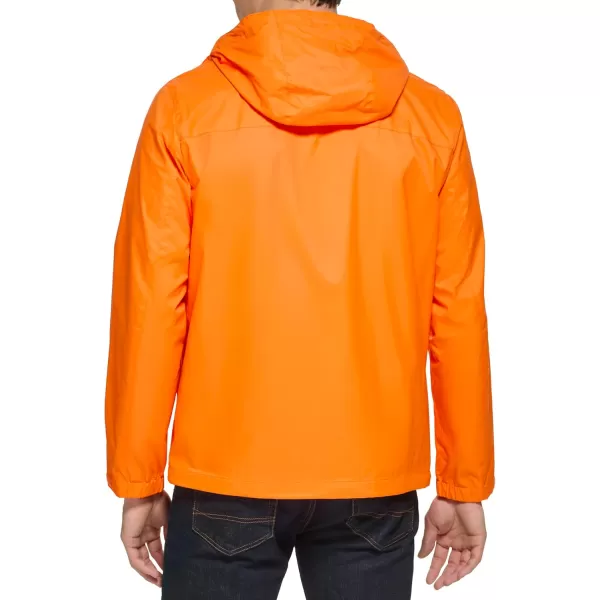 imageTommy Hilfiger Mens Lightweight Breathable Waterproof Hooded Rain JacketCaution Orange