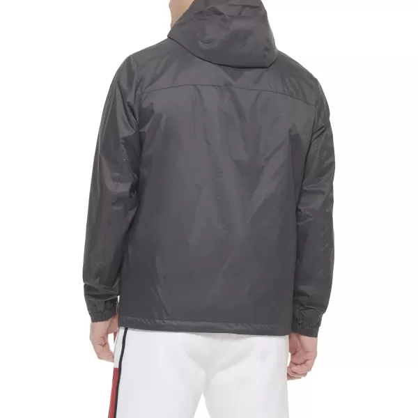 imageTommy Hilfiger Mens Lightweight Breathable Waterproof Hooded Rain JacketCharcoal