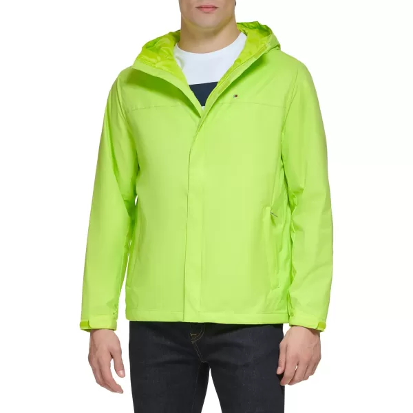 imageTommy Hilfiger Mens Lightweight Breathable Waterproof Hooded Rain JacketLime