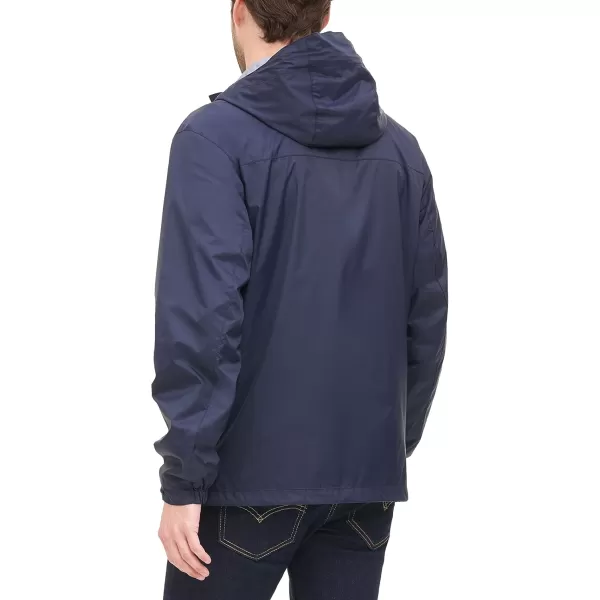 imageTommy Hilfiger Mens Lightweight Breathable Waterproof Hooded Rain JacketNavy