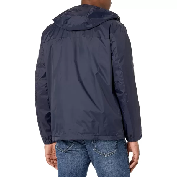 imageTommy Hilfiger Mens Lightweight Breathable Waterproof Hooded Rain JacketNavy