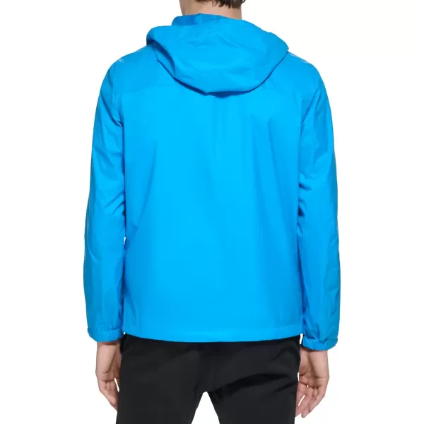 imageTommy Hilfiger Mens Lightweight Breathable Waterproof Hooded Rain JacketShocking Blue