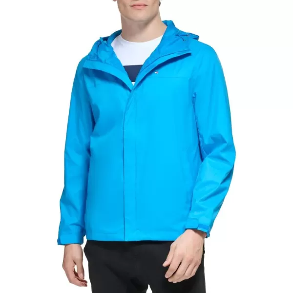 imageTommy Hilfiger Mens Lightweight Breathable Waterproof Hooded Rain JacketShocking Blue