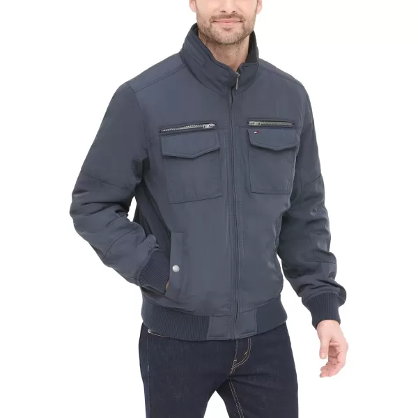 imageTommy Hilfiger Mens Lightweight Microtwill Golf Jacket Standard and Big ampamp TallNavy Filled