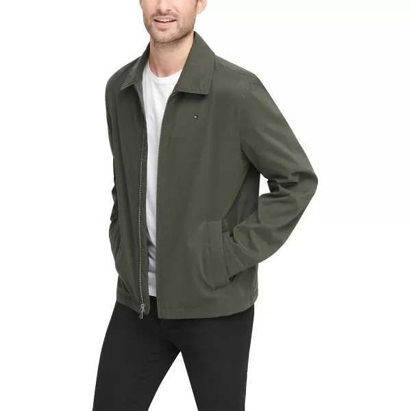 imageTommy Hilfiger Mens Lightweight Microtwill Golf Jacket Standard and Big ampamp TallOlive