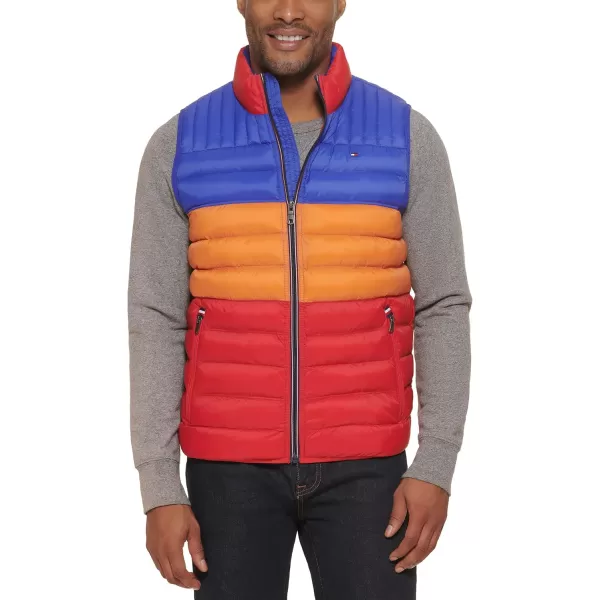 imageTommy Hilfiger Mens Lightweight Packable Puffer Vest JacketBright Colorblock