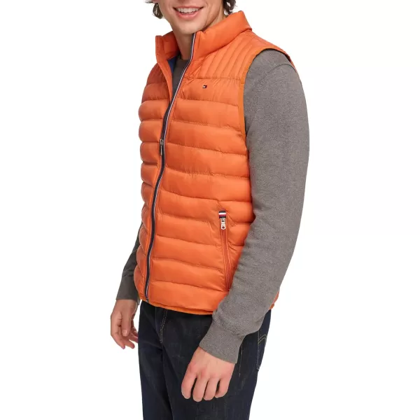 imageTommy Hilfiger Mens Lightweight Packable Puffer Vest JacketBurnt Orange