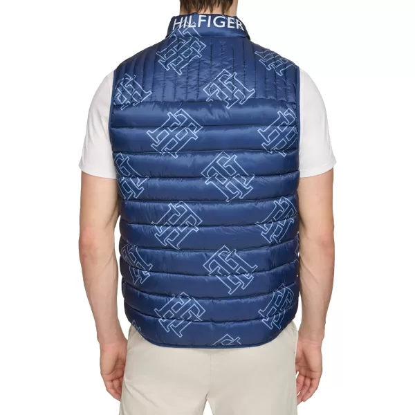 imageTommy Hilfiger Mens Lightweight Packable Puffer Vest JacketNavy Th Print