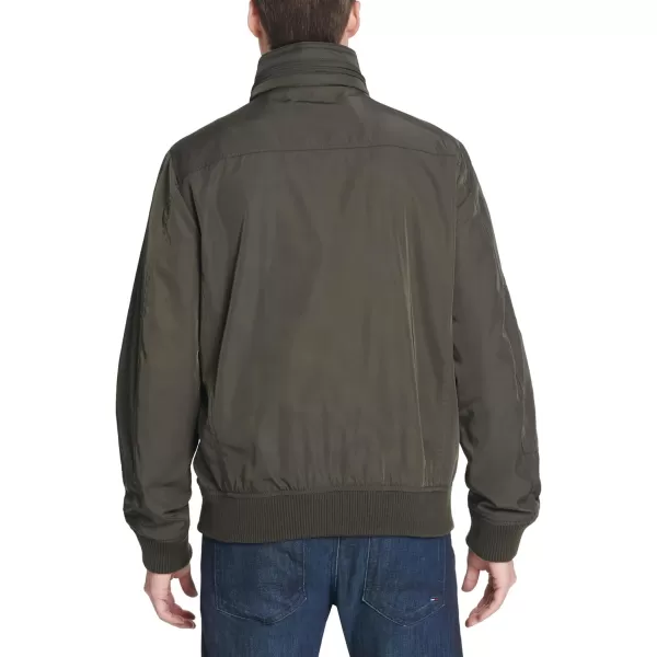 imageTommy Hilfiger Mens Water Resistant Performance Bomber Jacket Standard and Big ampamp TallArmy Green