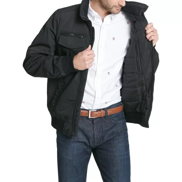 imageTommy Hilfiger Mens Water Resistant Performance Bomber Jacket Standard and Big ampamp TallBlack