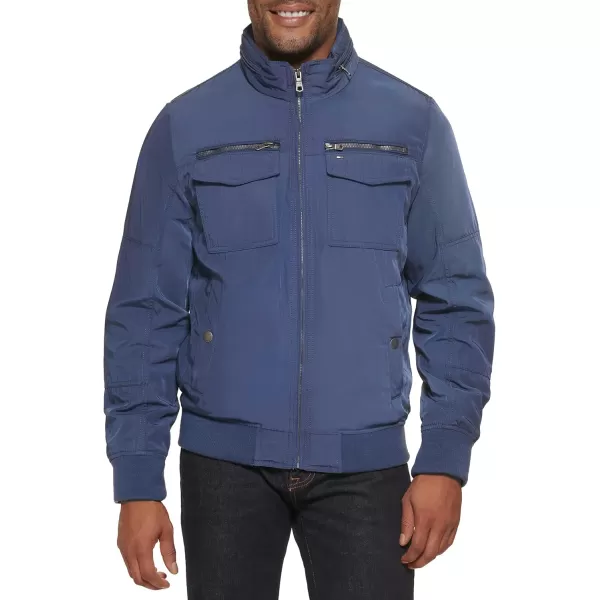 imageTommy Hilfiger Mens Water Resistant Performance Bomber Jacket Standard and Big ampamp TallBlack Unfilled