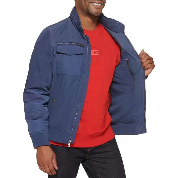 imageTommy Hilfiger Mens Water Resistant Performance Bomber Jacket Standard and Big ampamp TallBlack Unfilled