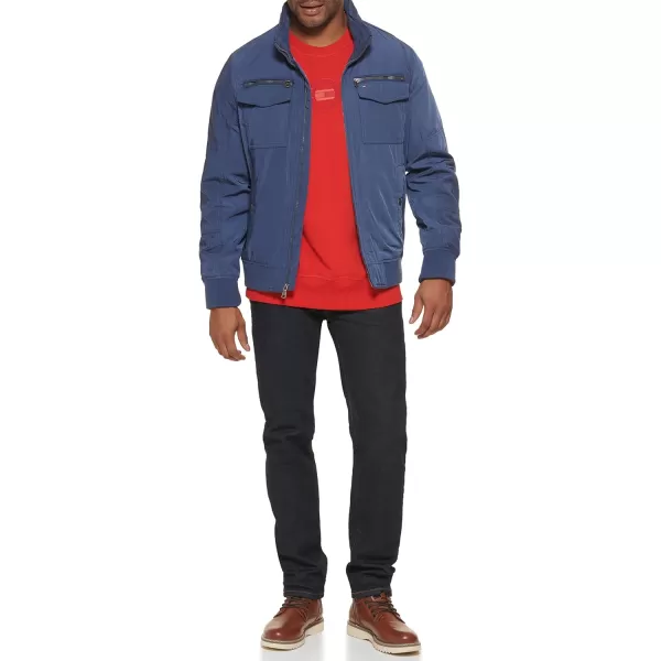 imageTommy Hilfiger Mens Water Resistant Performance Bomber Jacket Standard and Big ampamp TallHalogen Blue Unfilled