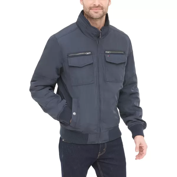 imageTommy Hilfiger Mens Water Resistant Performance Bomber Jacket Standard and Big ampamp TallNavy