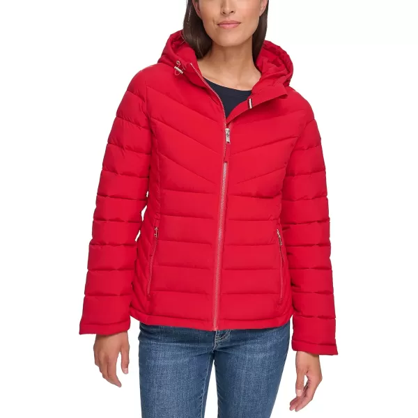 imageTommy Hilfiger Womens Essential Lightweight Packable Puffer JacketClassic Chevron Crimson