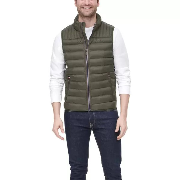 imageTommy Hilfiger Mens Lightweight Packable Puffer Vest JacketOlive