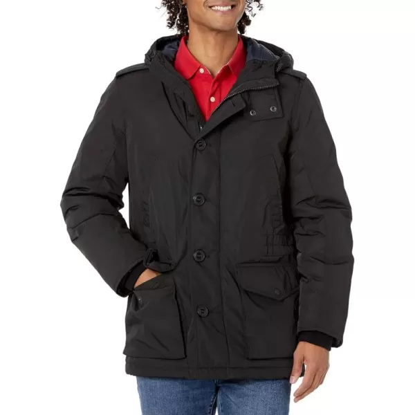 imageTommy Hilfiger Mens Polytwill Full Length Hooded ParkaBlack