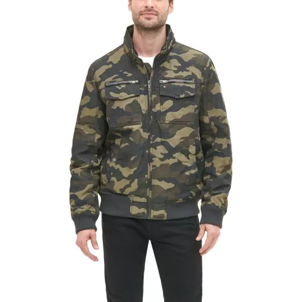 imageTommy Hilfiger Mens Water Resistant Performance Bomber Jacket Standard and Big ampamp TallCamouflage