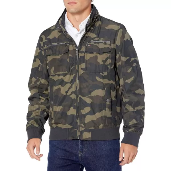 imageTommy Hilfiger Mens Water Resistant Performance Bomber Jacket Standard and Big ampamp TallCamouflage Unfilled