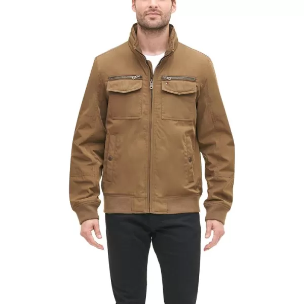 imageTommy Hilfiger Mens Water Resistant Performance Bomber Jacket Standard and Big ampamp TallKhaki