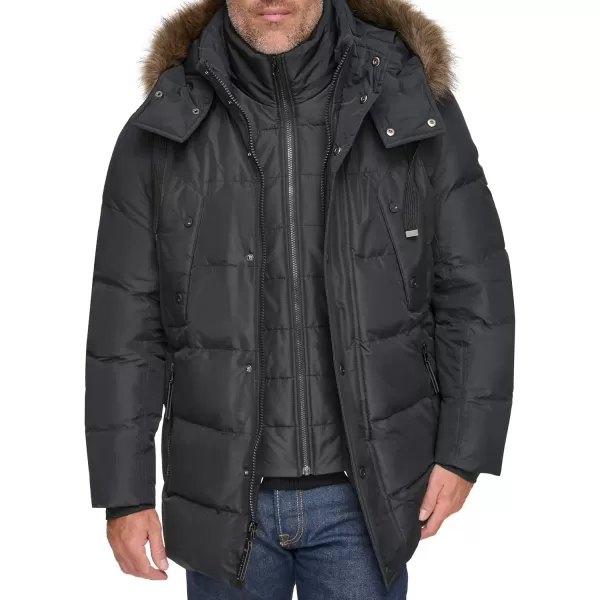 imageAndrew Marc Mens Mid Length Down JacketBlack Gattica