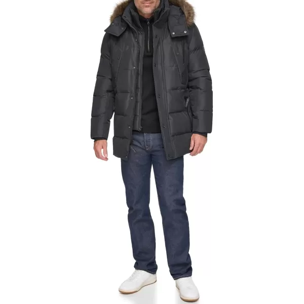 imageAndrew Marc Mens Mid Length Down JacketBlack Gattica