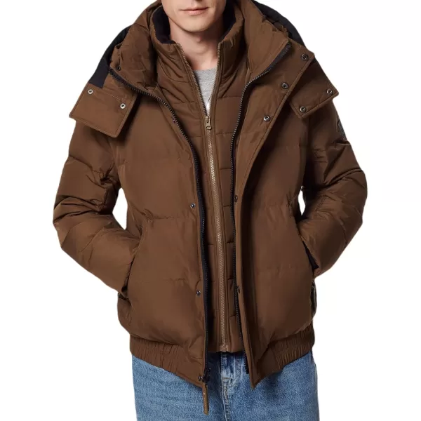 imageAndrew Marc Mens Mid Length Down JacketCappucino Phoenix