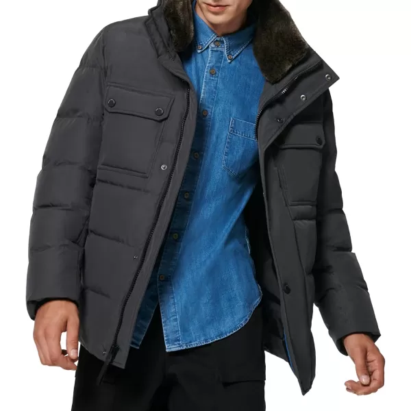 imageAndrew Marc Mens Mid Length Down JacketCharcoal Godwin