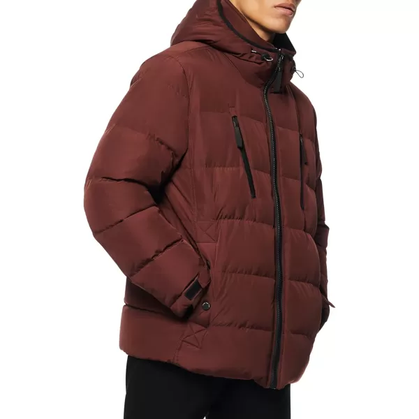 imageAndrew Marc Mens Mid Length Down JacketOxblood Montrose