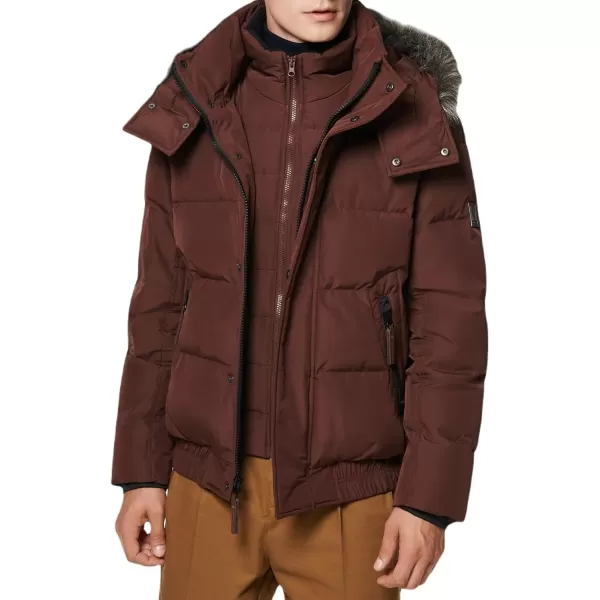 imageAndrew Marc Mens Mid Length Down JacketOxblood Umbra